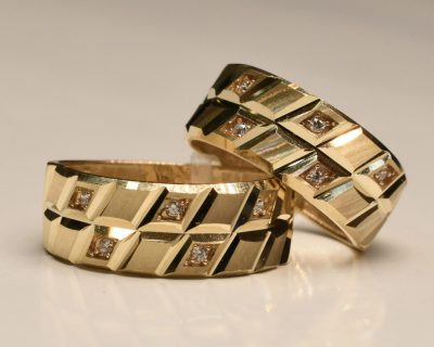 حلقه ست طلا زرد پهن